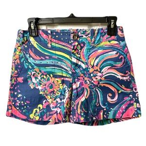 Lilly Pulitzer Womens size 0 Callahan Shorts 5" inseam Colorful Floral Print